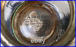 Aladdin Lamp Corinthian B-104 BLACK FOOT Clear Font INNER LABEL 1935 -36