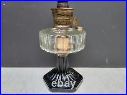 Aladdin Lamp Corinthian B-104 BLACK FOOT Clear Font INNER LABEL 1935 -36