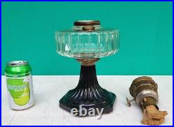 Aladdin Lamp Corinthian B-104 BLACK FOOT Clear Font INNER LABEL 1935 -36