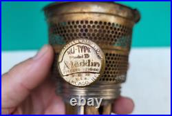 Aladdin Lamp Corinthian B-104 BLACK FOOT Clear Font INNER LABEL 1935 -36