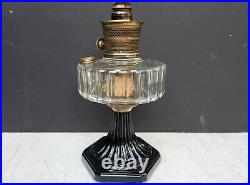 Aladdin Lamp Corinthian B-104 BLACK FOOT Clear Font INNER LABEL 1935 -36