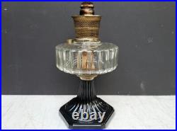 Aladdin Lamp Corinthian B-104 BLACK FOOT Clear Font INNER LABEL 1935 -36
