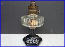 Aladdin Lamp Corinthian B-104 BLACK FOOT Clear Font INNER LABEL 1935 -36
