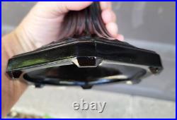 Aladdin Lamp Corinthian B-104 BLACK FOOT Clear Font INNER LABEL 1935 -36