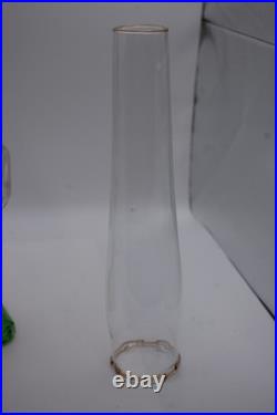 Aladdin Lamp Corinthian Clear On Green With Globe And Wick Cleaner Fluorescent G