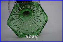Aladdin Lamp Corinthian Clear On Green With Globe And Wick Cleaner Fluorescent G