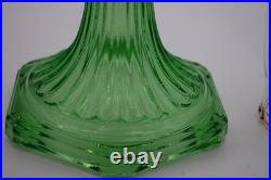 Aladdin Lamp Corinthian Clear On Green With Globe And Wick Cleaner Fluorescent G