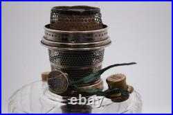 Aladdin Lamp Corinthian Clear On Green With Globe And Wick Cleaner Fluorescent G