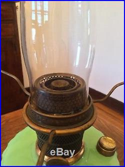 Aladdin Lamp Corinthian Green Moonstone B-115 A 1935-36 Vintage Burner Chimney