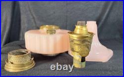 Aladdin Lamp Corinthian style Rose Moonstone circa 1930s Nu-Type B burner