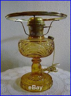 Aladdin Lamp Gold/Amber Washington Drape Model B V Pattern Base Electrified