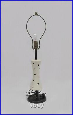 Aladdin Lamp MCM Vintage Atomic Polka Dot White Table Lamp