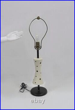 Aladdin Lamp MCM Vintage Atomic Polka Dot White Table Lamp