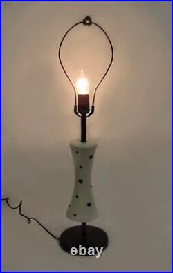 Aladdin Lamp MCM Vintage Atomic Polka Dot White Table Lamp