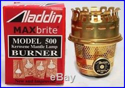 Aladdin Lamp MaxBrite 500 Burner Brass #3890 Heelless Gallery Kerosene Oil