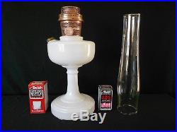 Aladdin Lamp Model B-30 White Simplicity B Brass Burner Wick Mantle Chimney