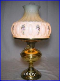 Aladdin Lamp Model no. 6 Brass Lamp and Aladdin Shade with Hand Painted Violets 21