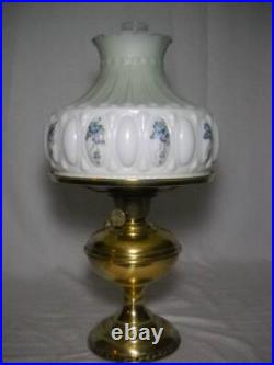 Aladdin Lamp Model no. 6 Brass Lamp and Aladdin Shade with Hand Painted Violets 21