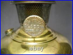 Aladdin Lamp Model no. 6 Brass Lamp and Aladdin Shade with Hand Painted Violets 21