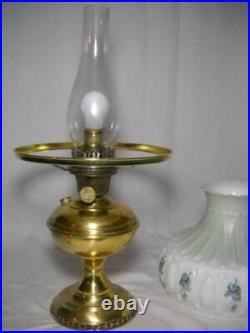 Aladdin Lamp Model no. 6 Brass Lamp and Aladdin Shade with Hand Painted Violets 21