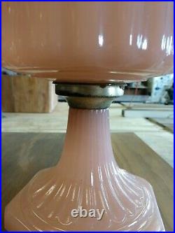 Aladdin Lamp Moonstone Pink Rose Corinthian Glass Lamp Base only Super Nice