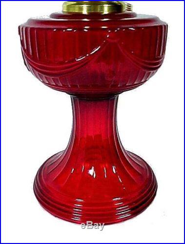 Aladdin Lamp Ruby Red Glass Lincoln Drape Table Kerosene Oil New Alladin Aladin