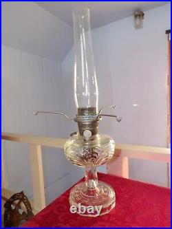 Aladdin Lamp Washington Drape Nickel Model B Burner with Chimney and Shade Bracket