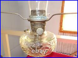 Aladdin Lamp Washington Drape Nickel Model B Burner with Chimney and Shade Bracket