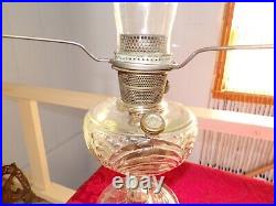 Aladdin Lamp Washington Drape Nickel Model B Burner with Chimney and Shade Bracket