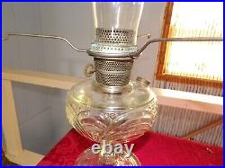 Aladdin Lamp Washington Drape Nickel Model B Burner with Chimney and Shade Bracket