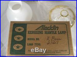 Aladdin Lamps Brass Heritage Lamp with White Student Shade #B2301-540 NIB NOS