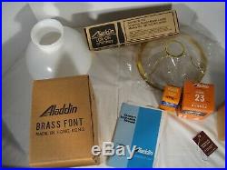 Aladdin Lamps Brass Heritage Lamp with White Student Shade #B2301-540 NIB NOS