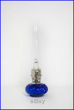 Aladdin Lamps Genie II Cobalt Blue Nickel Hardware Glass Shell Design #100047969