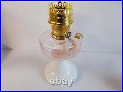 Aladdin Lamps Kerosene Brass Pink/Opal Lincoln Drape Table Lamp