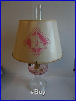 Aladdin Lamps Short Lincoln Drape 1994 Knights Gathering Pink/Clear Parchment