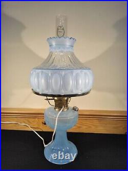 Aladdin Limited Edition Baby Blue Moonstone Short Lincoln Drape Electrified Lamp