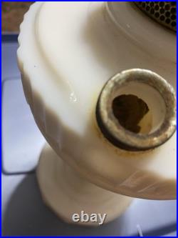 Aladdin Lincoln Drape Alacite Glass Kerosene Oil Lamp NuType B Pink Tone