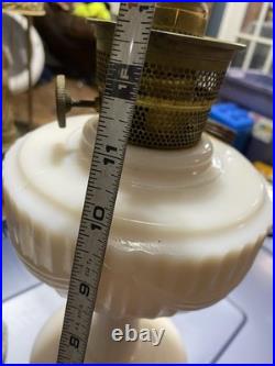 Aladdin Lincoln Drape Alacite Glass Kerosene Oil Lamp NuType B Pink Tone