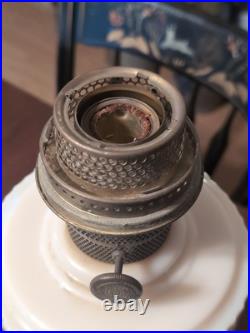 Aladdin Lincoln Drape Alacite Glass Kerosene Oil Lamp NuType B Pink Tone