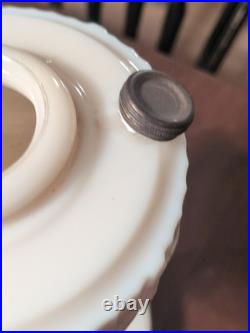 Aladdin Lincoln Drape Alacite Glass Kerosene Oil Lamp NuType B Pink Tone