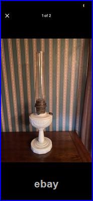 Aladdin Lincoln Drape Almond Milk Glass Oil Lamp