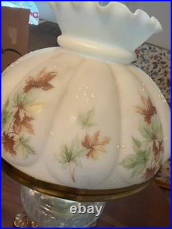 Aladdin Lincoln Drape Clear Glass Oil Lamp with #23 Burner & Shade Very Nice