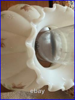 Aladdin Lincoln Drape Clear Glass Oil Lamp with #23 Burner & Shade Very Nice