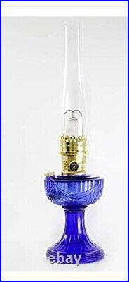 Aladdin Lincoln Drape Cobalt Blue Kerosene/ Oil Mantle Lamp With Brass Burner