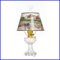 Aladdin Lincoln Drape Indoor Oil Lamp, Clear Glass and Rocky Mountain High Shade