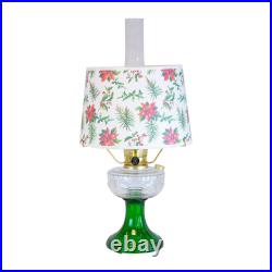 Aladdin Lincoln Drape Indoor Oil Lamp, Clear and Emerald, Holly Jolly Shade