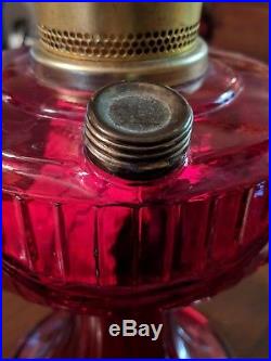 Aladdin Lincoln Drape Kerosene Oil Lamp 1979 Red w Burner