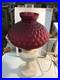Aladdin Lincoln Drape Model B Lamp Electrified With Ruby Red Quilted Lamp Shade