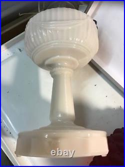 Aladdin Lincoln Drape Model B Lamp Electrified With Ruby Red Quilted Lamp Shade