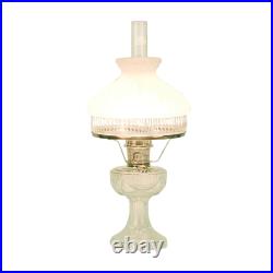 Aladdin Lincoln Drape Oil Lamp, Clear Glass Indoor Fuel Lamp with White Shade